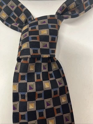 BACHRACH Men's 100% Silk Necktie Designer Geometric Multi-Color - Image 1 of 4