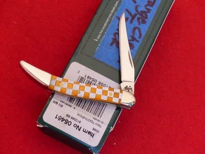 Case XX USA 610096 SS Orange Checkerboard Tiny Toothpick 2006 knife new in box - Image 1 of 4