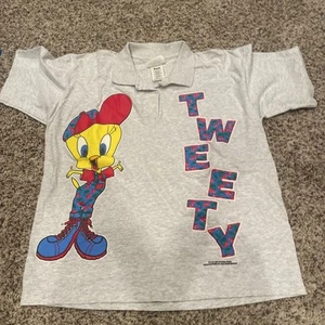 Vintage 1996 Tweety Bird Sun Sportswear Polo Medium - Picture 1 of 5