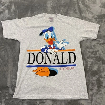 Camisa De Colección Pato Donald Para Hombres Grande Disney Florida Doble Cara Logo Grande Años 90 Foto 1 de 4
