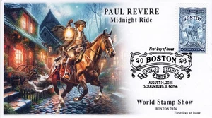 25-321, 2025, Boston 2026, First Day Cover, Pictorial Postmark, Paul Revere, Nor - Picture 1 of 1