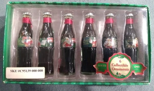 EVOLUTION OF THE COCA COLA SANTA 6 COLLECTIBLE COKE BOTTLE ORNAMENTS SERIES ONE - Picture 1 of 8