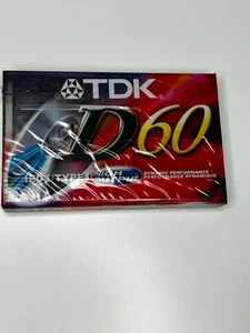 Vintage Cassette Tape TDK D60 blank factory sealed new old stock - Picture 1 of 7