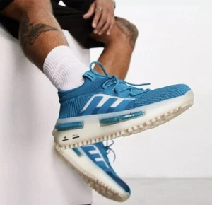 Adidas NMD S1 Men’s Size 12 Casual Running Shoe Blue White Sneaker Trainer - Picture 1 of 10