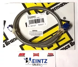 NOS 15345NOS Stainless Steel Braided Hose -4AN to -3AN 18" Blue - Picture 1 of 1