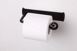 Wrought Iron Toilet Paper Holder Stand Handmade Roll Hanger Bathroom Decor - Picture 1 of 11