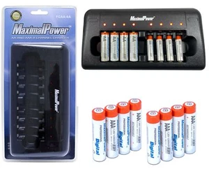 8PC AAA Ni-Mh 1200mAh RECHARGEABLE BATTERIES + 8-Port ULTRA FAST AA AAA CHARGER - Picture 1 of 8