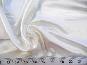 Discount Fabric Charmeuse Silky Bridal Satin Apparel Ivory CS06 - Picture 1 of 1