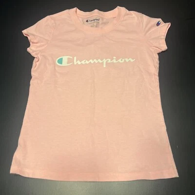 Champion Girls Size 6 T-Shirt Pink Short Sleeve Cotton Blend Athletic - Image 1 of 4