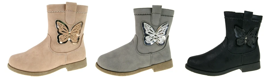 Buckle My Shoe Girls Glitter Butterfly Mid Calf Boots Kids Winter Shoes Size - Image 1 of 1