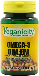 Veganicity Omega-3 DHA:EPA : Heart & Brain Health Supplement - 60 Vcaps - Picture 1 of 3