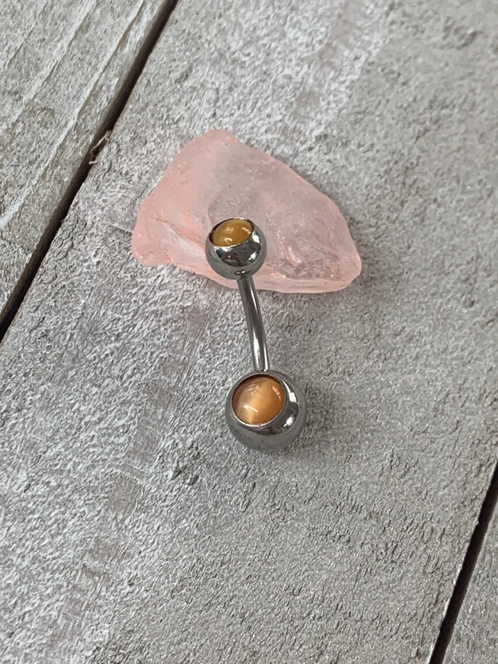 Anillo ombligo ojo de gato ombligo vendedor de EE. UU. NUEVO 14 calibre Foto 1 de 1