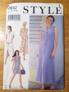 Style Sewing Pattern Misses' Shirt Dress 2 Lengths Button Front Sizes 12-24 - Picture 1 of 4