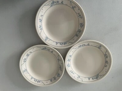 Corelle First Of Spring Bread Dessert Plates Sandstone Blue Vtg Set of 3 - Image 1 of 4
