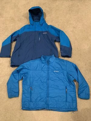 Chaqueta de esquí acolchada 3 en 1 con aislamiento térmico Columbia Omni para hombre, azul talla 4XL Foto 1 de 4