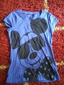 Woman's Disney Mickey Mouse in Sunglasses Blue Short Sleeve T-Shirt Medium - Picture 1 of 4