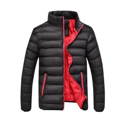 Mens Coat Quilted Padded Puffer Warm Winter Zip Up Coat Coats Down Jacket Tops ` - Image 1 of 4