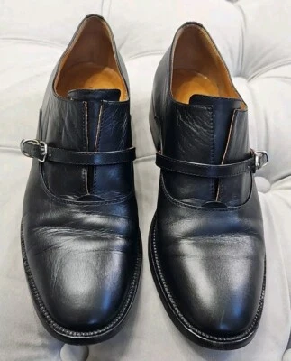 Balenciaga Paris Papier Derby Oxford Black Leather Skinny Buckle Womens Shoes 40 - Image 1 of 4