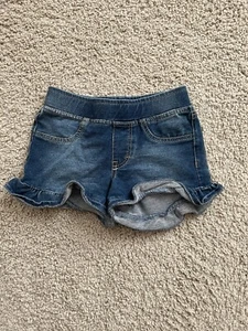 Girls Levi's Jean Pull On Stretch Shorts With Ruffled Bottom Size 4/XS Blue - Picture 1 of 3