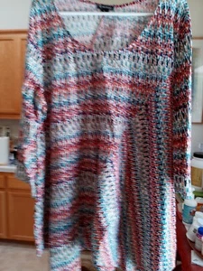 New Directions Top Gr. XL - Curvy U-Ausschnitt wunderschön mehrfarbig - nagelneu - Bild 1 von 5