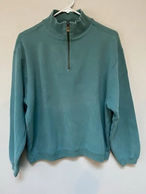 Tommy Bahama Womens 1/4 Zip Green Sweater Small - Image 1 of 4