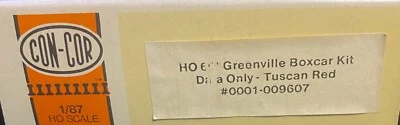 Con-Cor Ho - 60' Greenville Boxcar Data Only - 0001-009607 - CL - Image 1 of 2