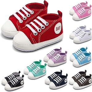 Newborn Baby Girls Boys Shoes Crib Pram Soft Sole Anti-Slip Sneaker