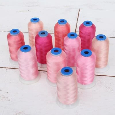 Threadart 11 Cone Pink Color Builder Polyester Thread Set - 1000m Cones - Image 1 of 4
