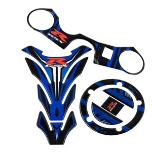 3D Blue Fuel Gas Tank Cap Tank Pad For Suzuki GSX-R GSXR600 750 2006-17 - Picture 1 of 8