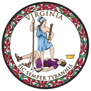 Virginia State Seal Coat of Arms VINYL Truck Laptop WINDOW Bumper STICKER DECAL - Picture 1 of 1