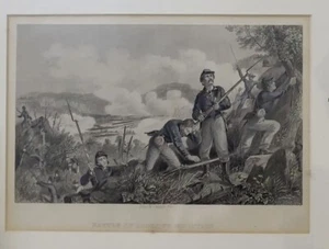 Battle of Lookout Mountain GA Georgia 1866 Civil War Sketch Print RARE! - Picture 1 of 3