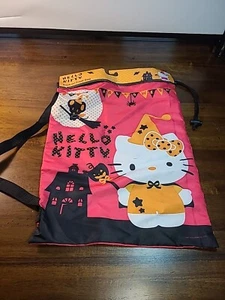 Hello Kitty Witch Trick or Treat Halloween Tote Bag Drawstring 2010 Sanrio - Picture 1 of 10