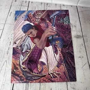 Vintage 90s Mead Portfolio Folder"No Rules'' Xtreme Rock Climbing Dinosaur - Picture 1 of 8