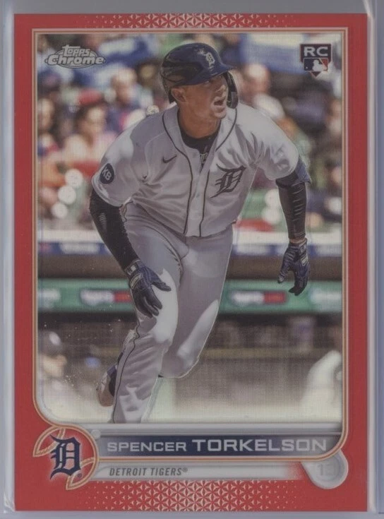 SPENCER TORKELSON 2022 Topps Chrome Update RED REFRACTOR RC 22/25 Tigers USC100 - Image 1 of 2