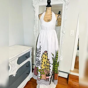 SALE New York Couture One of a Kind Cactus Print Western Maxi Dress - Picture 1 of 6