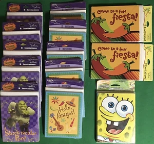 Lot Of 13 8-Pack Party Invitations Shrek Spongebob Fiesta NEW - Picture 1 of 5