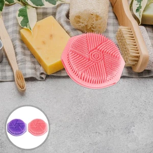  2pcs Soft Silicone Body Cleansing Brush Shower Scrubber - Palm Size Dual-Sided - Picture 1 of 12