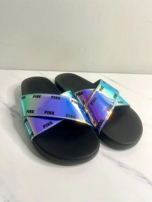 Victoria’s Secret Logo ROSA Diapositivas Cruzadas, Holográficas Talla Pequeña Foto 1 de 4