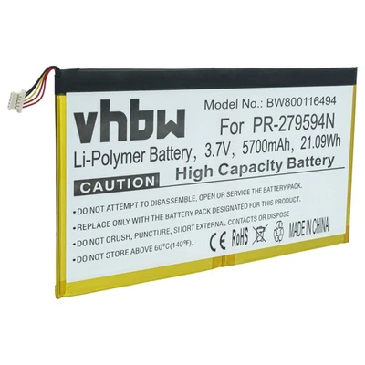 VHBW Batterie pour Acer Iconia A5008 One 10 B3-A20 One 10 B3-A30 5700mAh 3,7V