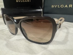 Bvlgari Sunglasses AUTHENTIC 8004b Black Crystal Square Rectangle bv8004b Amber - Picture 1 of 16