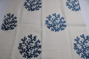 Jane Churchill 25"X26" Fabric Remnant "Coralline" Color White Blue Linen - Picture 1 of 5