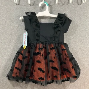 Cat & Jack Toddler Girls' Halloween Bat Short Sleeve Tulle Dress Black Size 18M - Picture 1 of 6