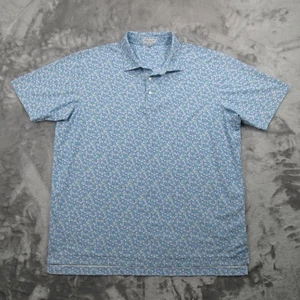 Peter Millar Polo Shirt Mens XL Blue Summer Comfort Golf Game Over Performance - Picture 1 of 14
