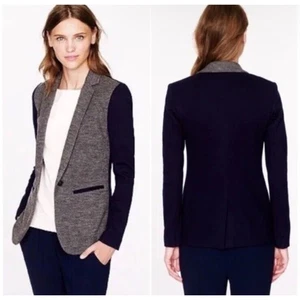 J. Crew Wollmischung zweifarbig Kontrast Slim Fit Blazer Ein Knopf Jacke Größe 8 - Bild 1 von 7