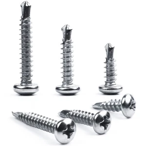 Paquete de 150 tornillos autoperforantes Phillips con cabeza de cacerola de acero inoxidable 410 chapa metálica... - Imagen 1 de 6