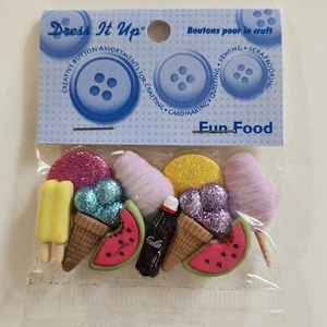 Dress It Up Buttons Fun Food Popsicle Jesse James Embellishments Shank/Flat Back - Picture 1 of 3