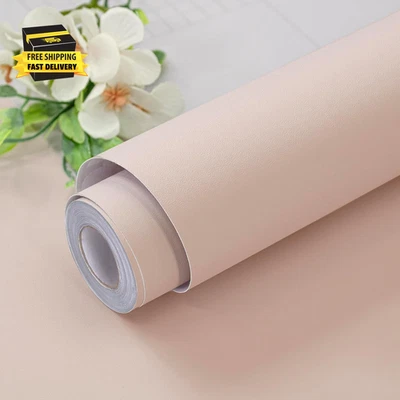 Papel pintado rosa claro pelar y pegar papel de contacto rosa 15,7 pulgadas X 118,1 pulgadas puro Foto 1 de 4