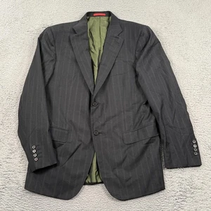 Isaia Blazer Mens 52 Gray Pinstripe Made in Italy Wool 140s Two Button - Picture 1 of 17