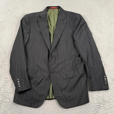 Isaia Blazer Mens 52 Gray Pinstripe Made in Italy Wool 140s Two Button - Image 1 of 4