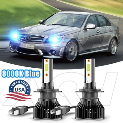 Kit de bombilla de faro LED H7 para Mercedes-Benz C63 AMG 2008 8000 k azul Foto 1 de 4